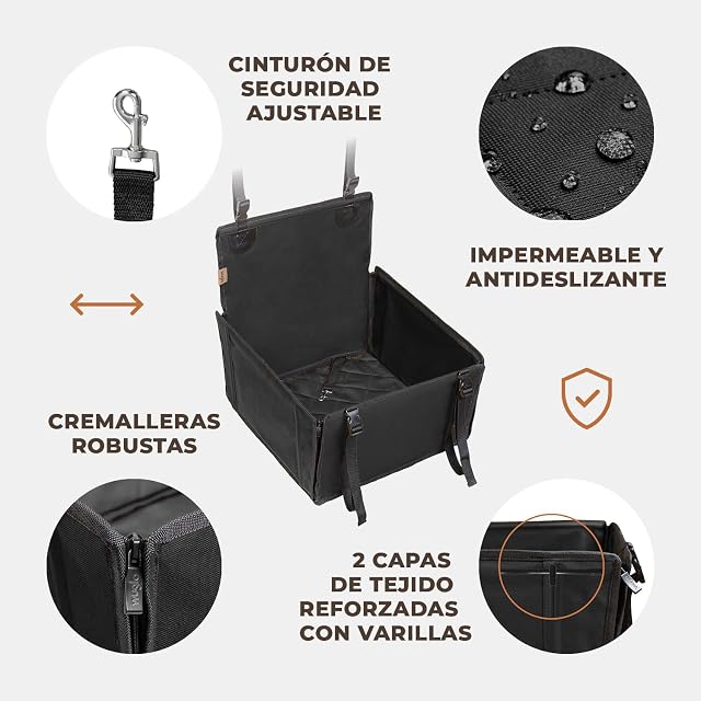 Foto 5 de 8 de WUGLO Asiento de Coche para Perros Pequeños Extra Estable hasta 12 kg