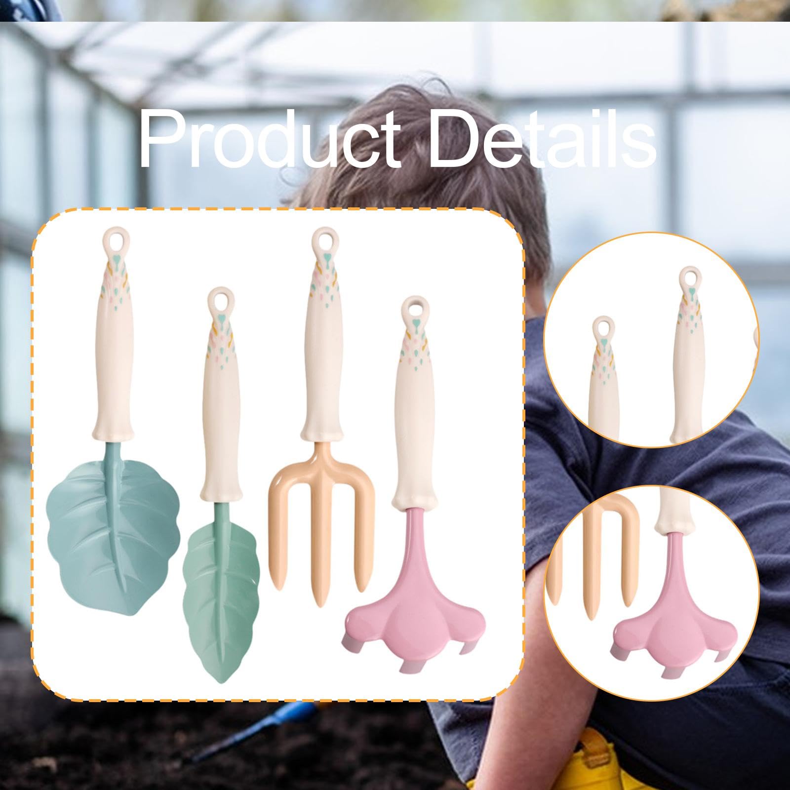 4 Piezas Mini Rastrillo Jardinero Herramientas Mano Juguete Material Madera Y PP Adecuado para Juegos Educativos Regalo Infantil Exterior Jardín