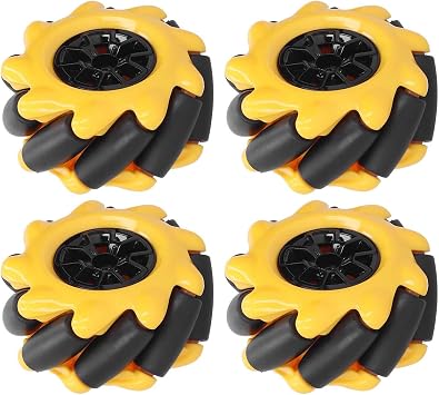Mecanum Wheel, Smart Robot Car Parts, Robot Wheel Accessories OmniDirectional Wheel, DIY Toy Components, 48mm ABS Rubber2 Pairs