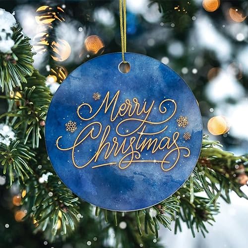 Vista 34 de Two-Side Printed Merry Christmas Marble Ceramic Christmas Ornament, Novelty for Family Friends Kids, Natural Marble Christmas Keepsake Pendants