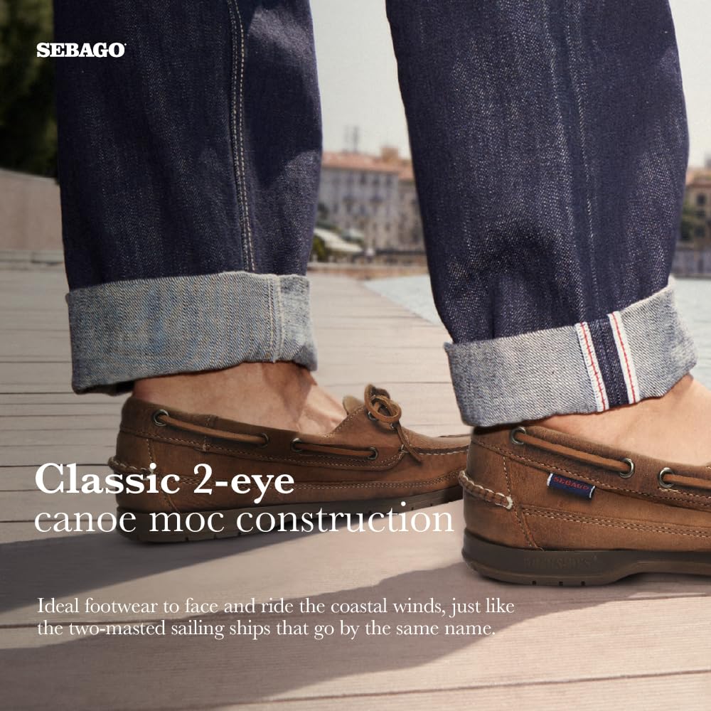 Sebago Scarpette da Barca da Uomo Schooner Crazy Horse Marrone