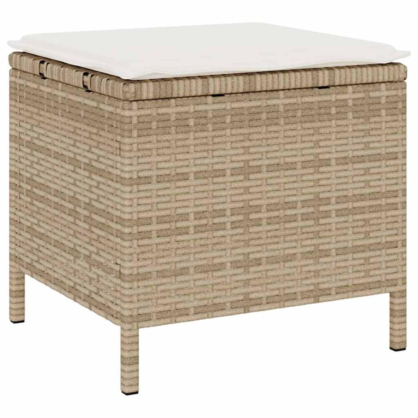 Geecher Set da Pranzo per Giardino, in Polyrattan Beige con Tavolo 100x100 cm e 2 Sgabelli, Cuscini Imbottiti e Struttura in Acciaio, per Terrazza e Giardino
