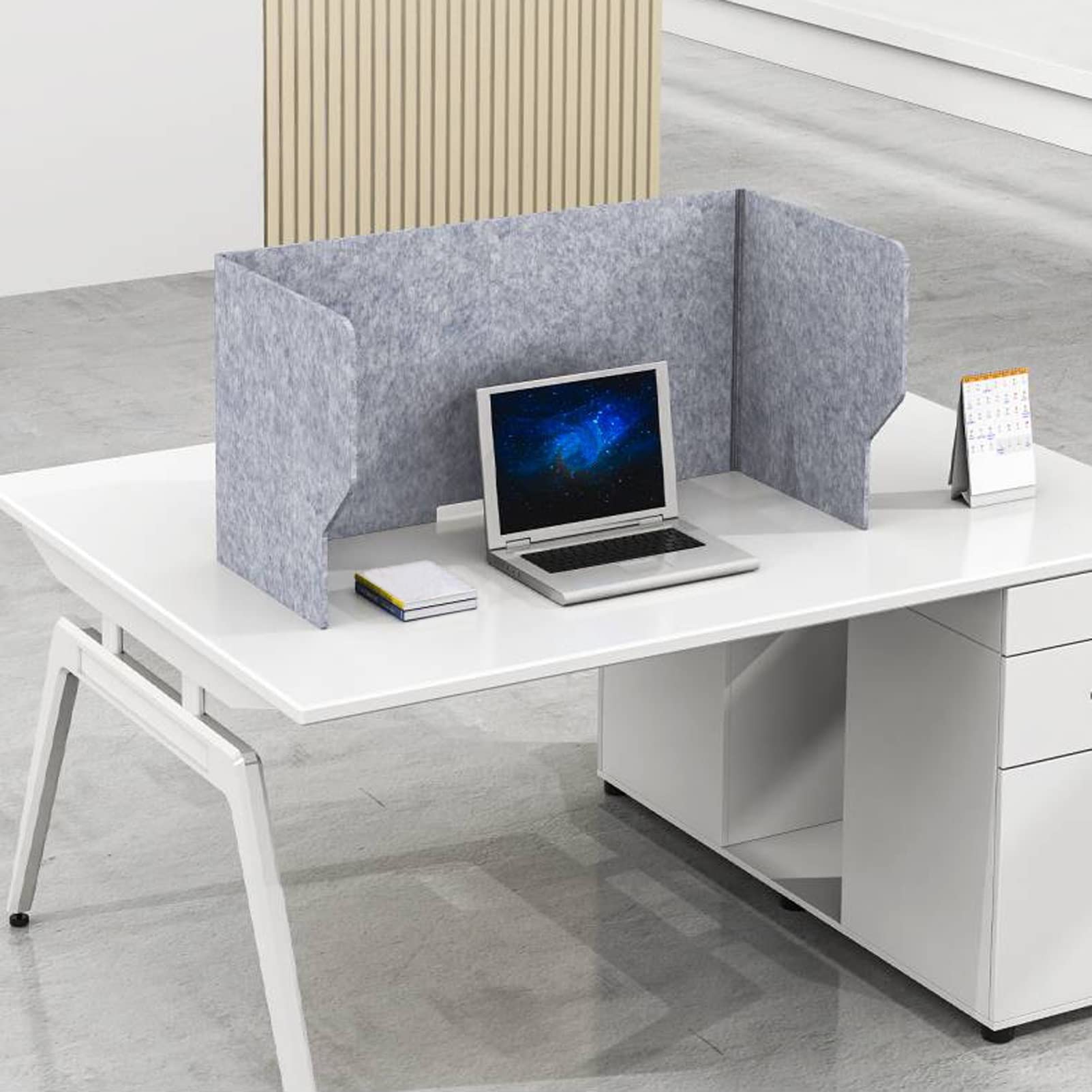 HJYCLFAZU Desk Privacy Screen Acoustic Polyester Noise Protection 3 Foldable Panels & 4 Freestanding Supports Ideal for Workstation Office Partition Sound Absorption