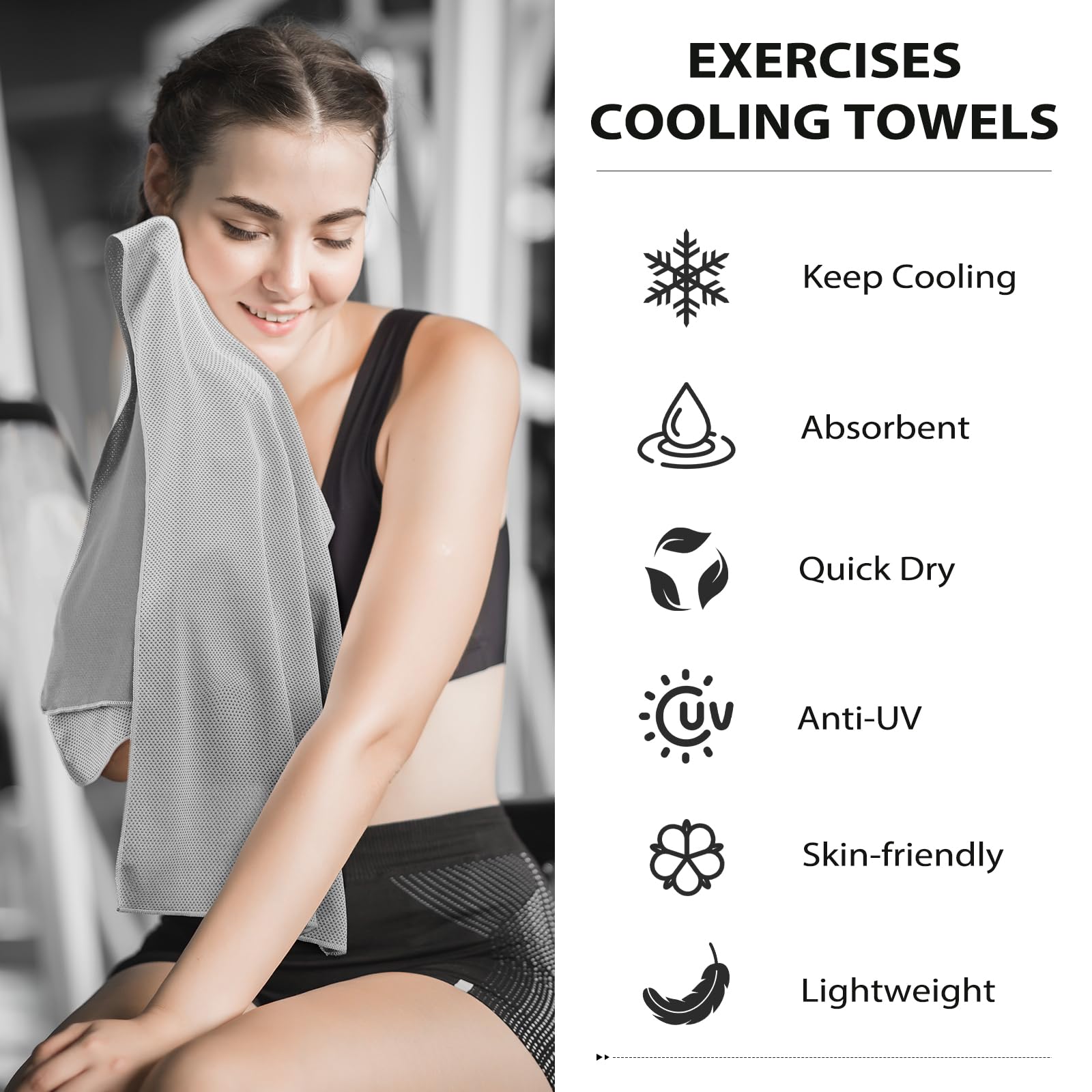 Ymomode Cooling Towels - Cooling Towels For Neck And Face Pva Cooling Towel For Hot Weather Sports Gym Cooling Towel 33x13
