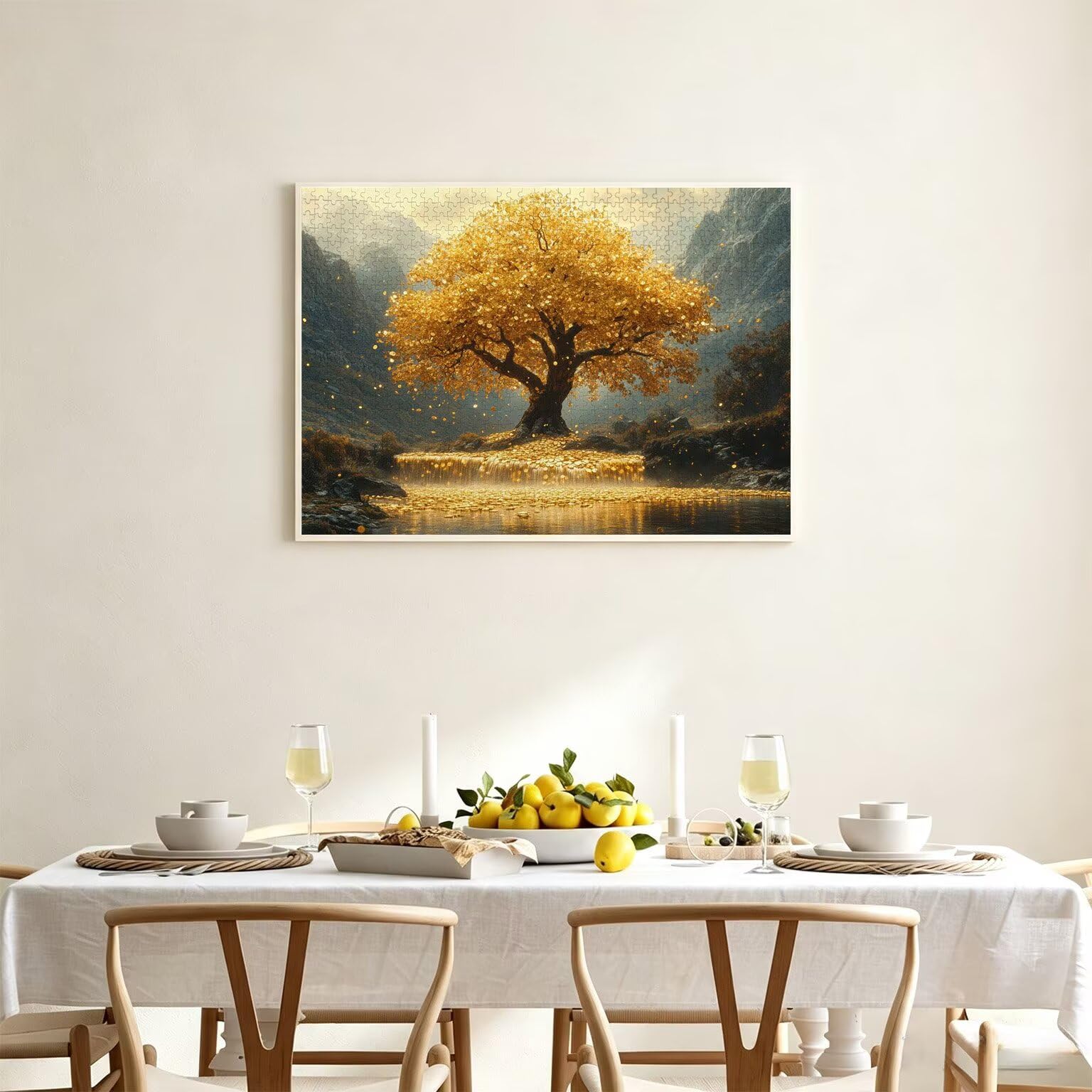 Puzzles 3000 Piezas, Puzzle Madera árbol Moneda de Oro, n-726