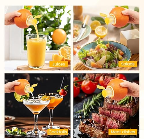 Miniatura 7 de 2 mini exprimidores de limón, con rallador de acero inoxidable, nuevo exprimidor de limón manual portátil naranja para condimentar cocinar y