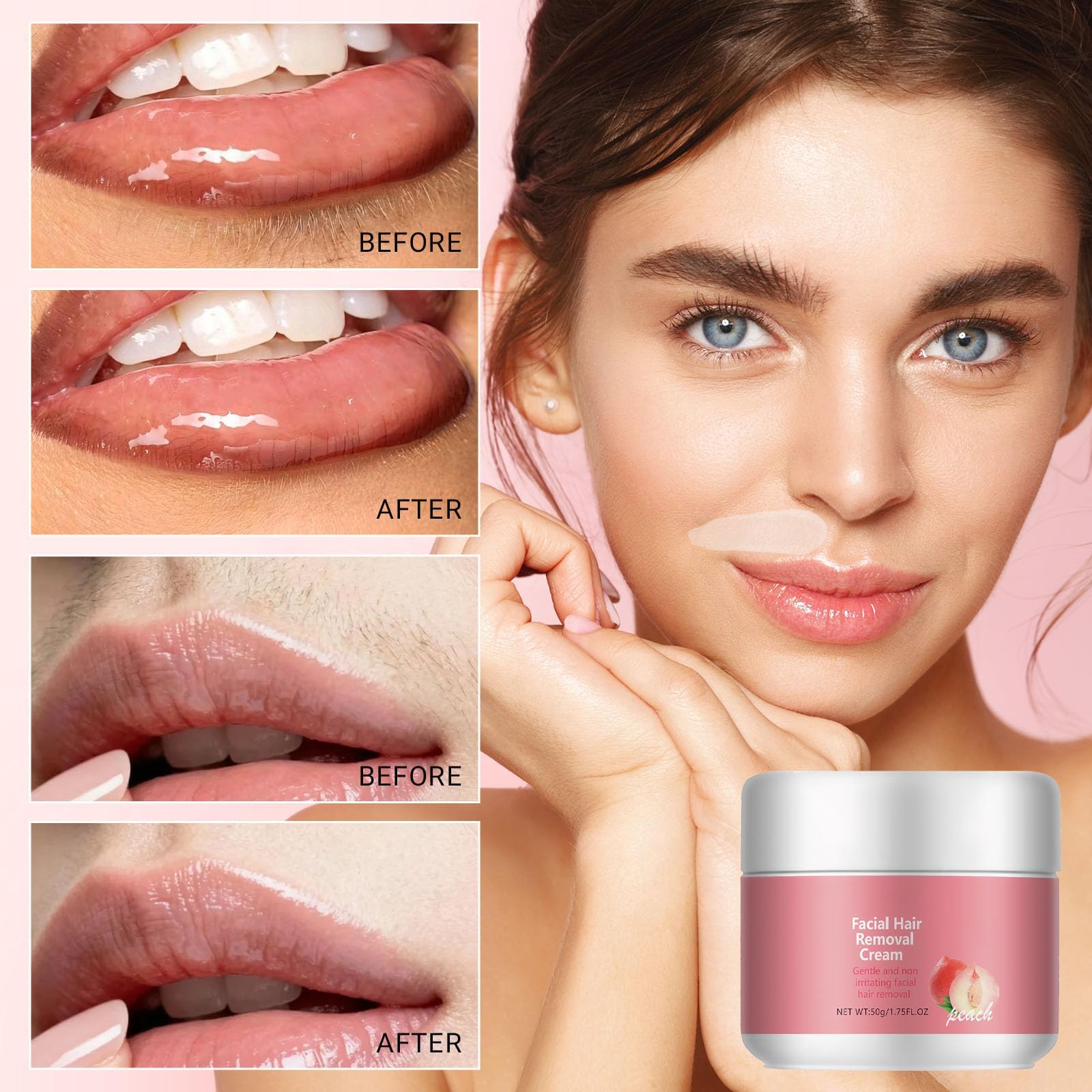 Crema Depilatoria Facial Mujer 50g Crema Depilatoria del Labio Superior Depilación Suave Sin Irritación Adecuado para Labio Superior, Mejillas, Mentón y Manos — view 4