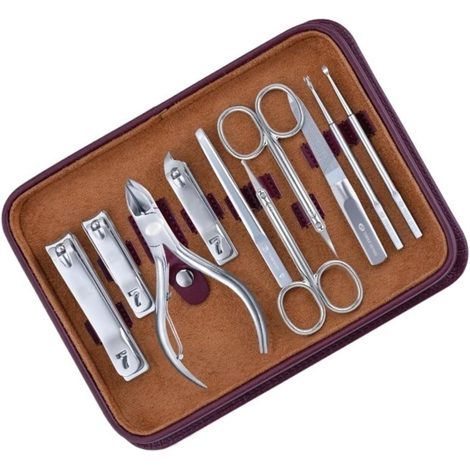 10 stuks Nail Clipper Set draagbare nagelkit met PU Lederen Travel Case Professionele professionele manicure set en pedicure kit
