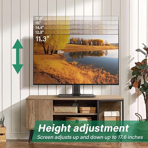 Miniatura 5 de FURWOO Soporte de TV individual para monitor de computadora, ajuste de altura de cinco engranajes 3.150x3.150 in, 3.740x3.740 in, carga 77lbs