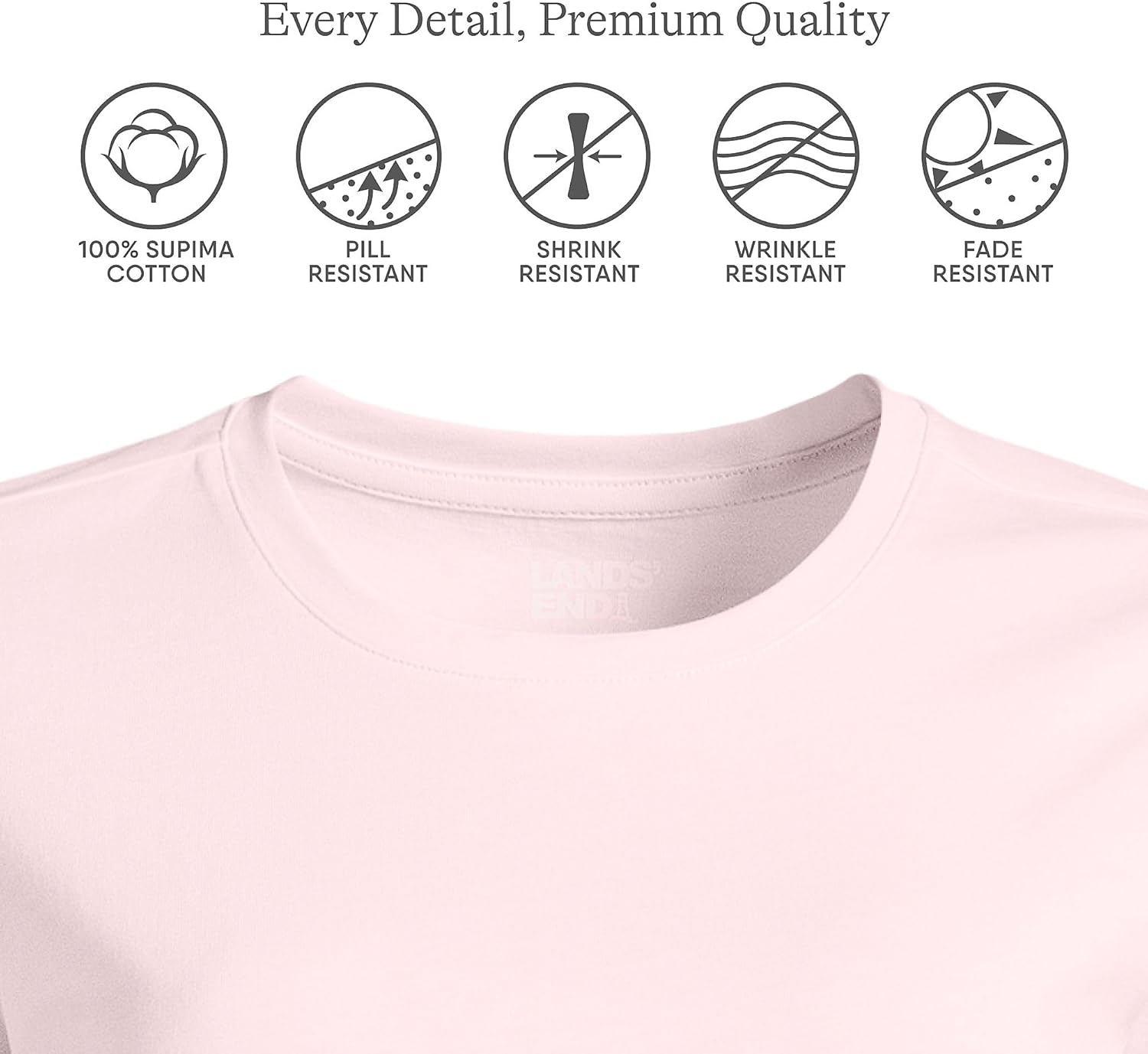 Lands' End Women's Relaxed American-Grown Supima Cotton Crew Neck T-Shirt - Image 3