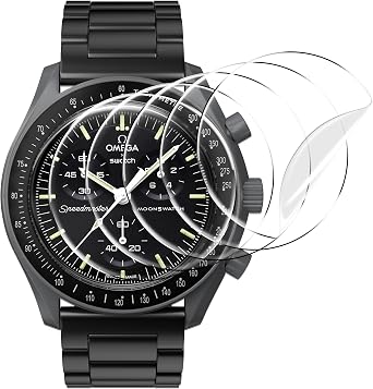 Stanchev Crystal Protector for Moonswatch with Metal Band for Moonswatch Soft TPU Anti-Scratch Screen Protector Compatible with Swatch Omega Moonwatch