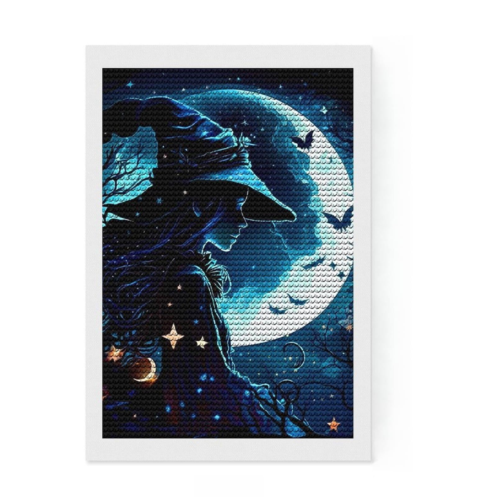 Junmoney Fantasy Witch Diamond Painting Set 8"x12", Relaxing DIY Hobby, Simple to Start, Aesthetic Room Decor, Gift Idea, Easy to Enjoy