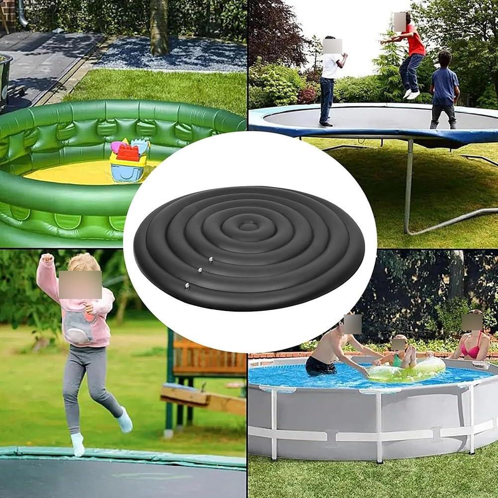 Housse de spa gonflable ronde de 180 cm avec couvercle en PVC - Économie d'énergie - Noir