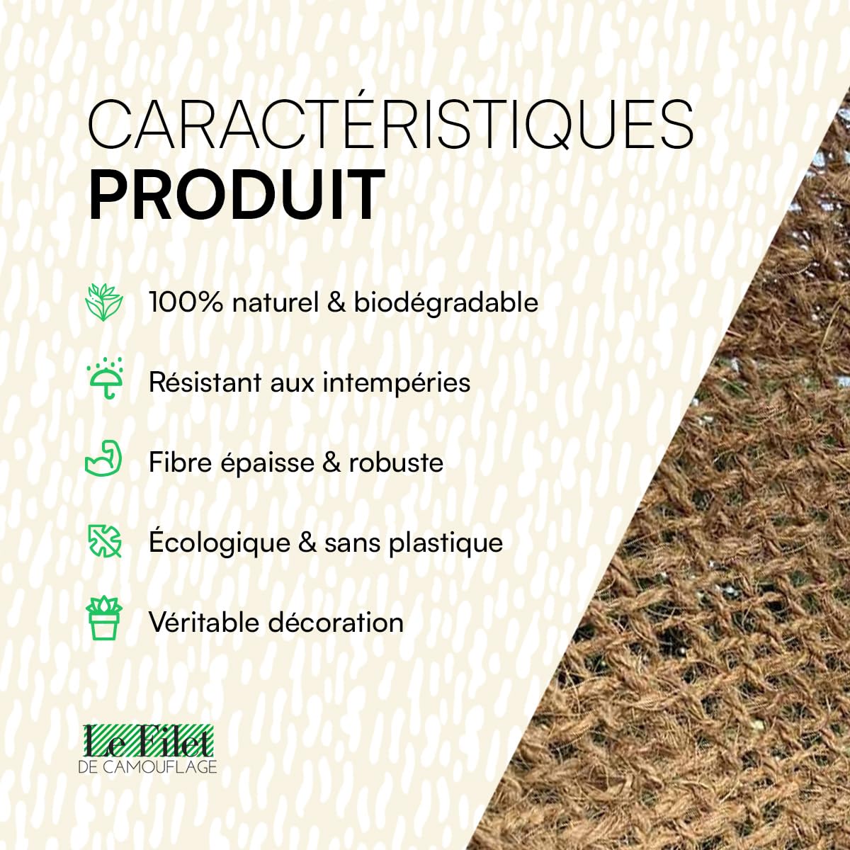 Toile d’ombrage rectangulaire en Fibre Coco 3x4m | Format rectangulaire 3x4m, Fibre coco, Protection solaire, Style décoratif, Terrasse jardin pergola
