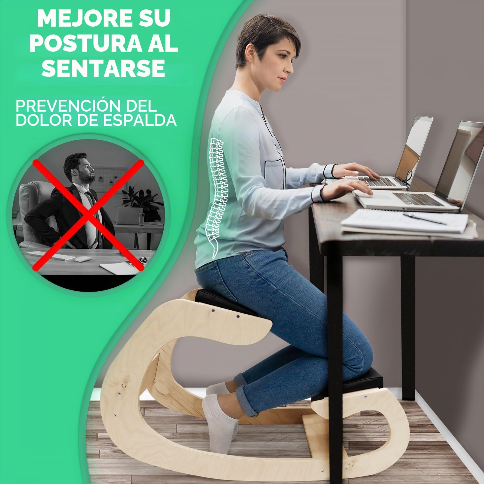 Silla ergonómica para rodillas y mecedora: mejora tu postura en casa y en la oficina