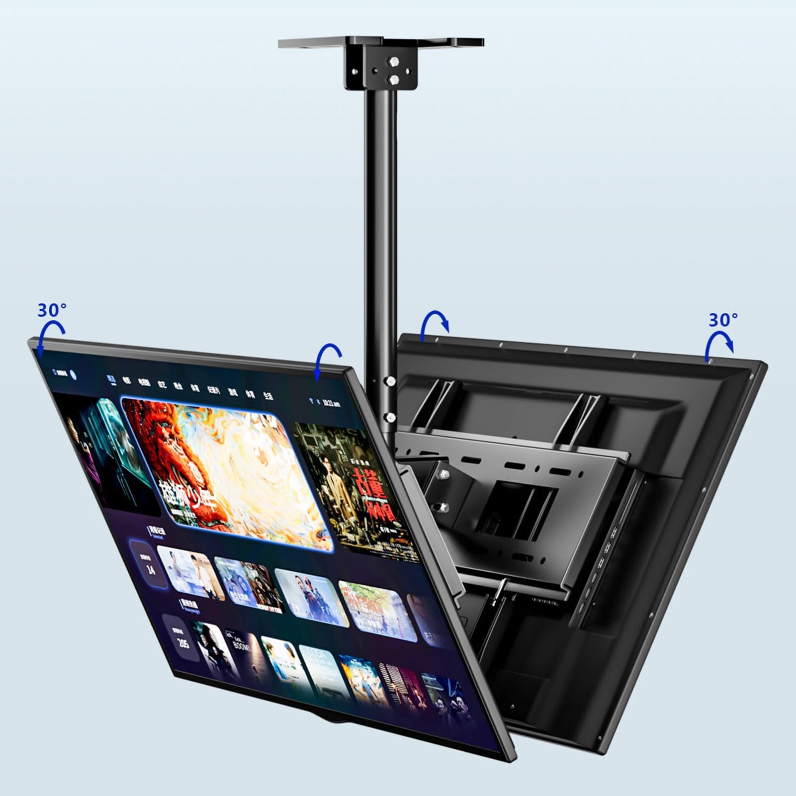 Supporto TV da soffitto per TV da 26-75", double-face, inclinabile, girevole a 360°