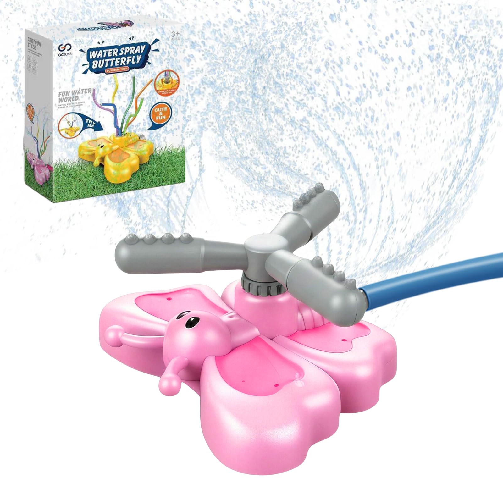 Water Sprinkler, Garden Sprinkler with 360° Rotating Spray Nozzle, Butterfly Water Toy, Summer Water Fun for Garden, Backyard, Lawn — image 1