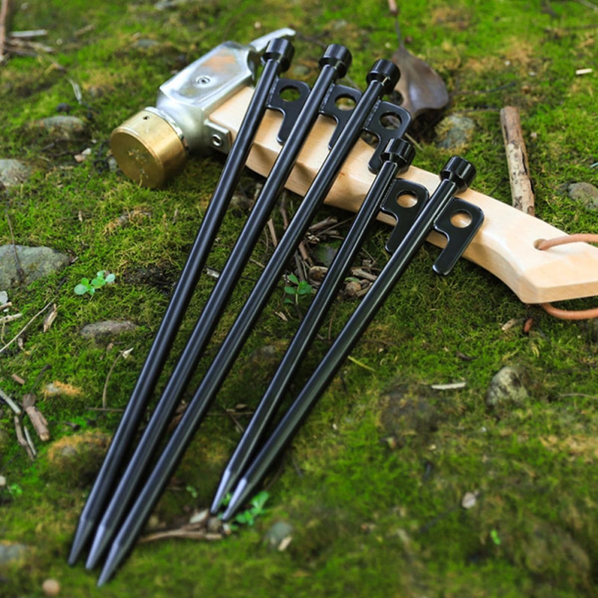 10pcs Metal Tent Stakes 25cm Heavy Duty Sand Stakes Ground Pegs for Camping Outdoor Shelter Windproof Anchors