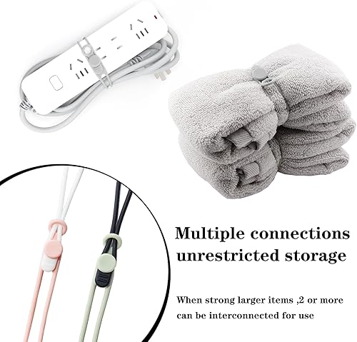 Miniatura 5 de 20 bridas de silicona reutilizables, bridas de silicona, bridas de goma, organizador de cables de silicona para agrupar y sujetar cables de cables