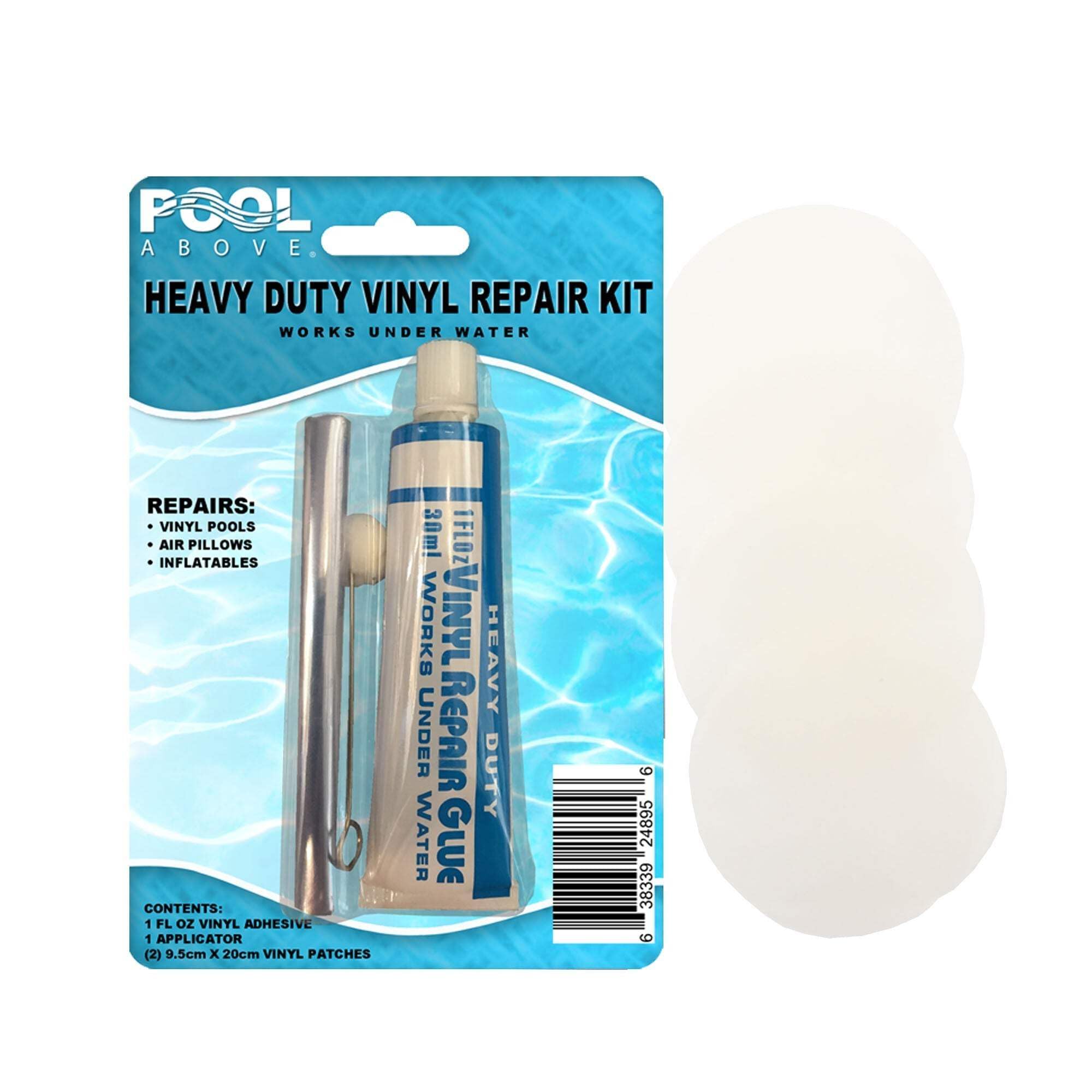 Pool Above Repair Kit for Inflatable Furniture | Vinyl Glue | Clear Vinyl Patches