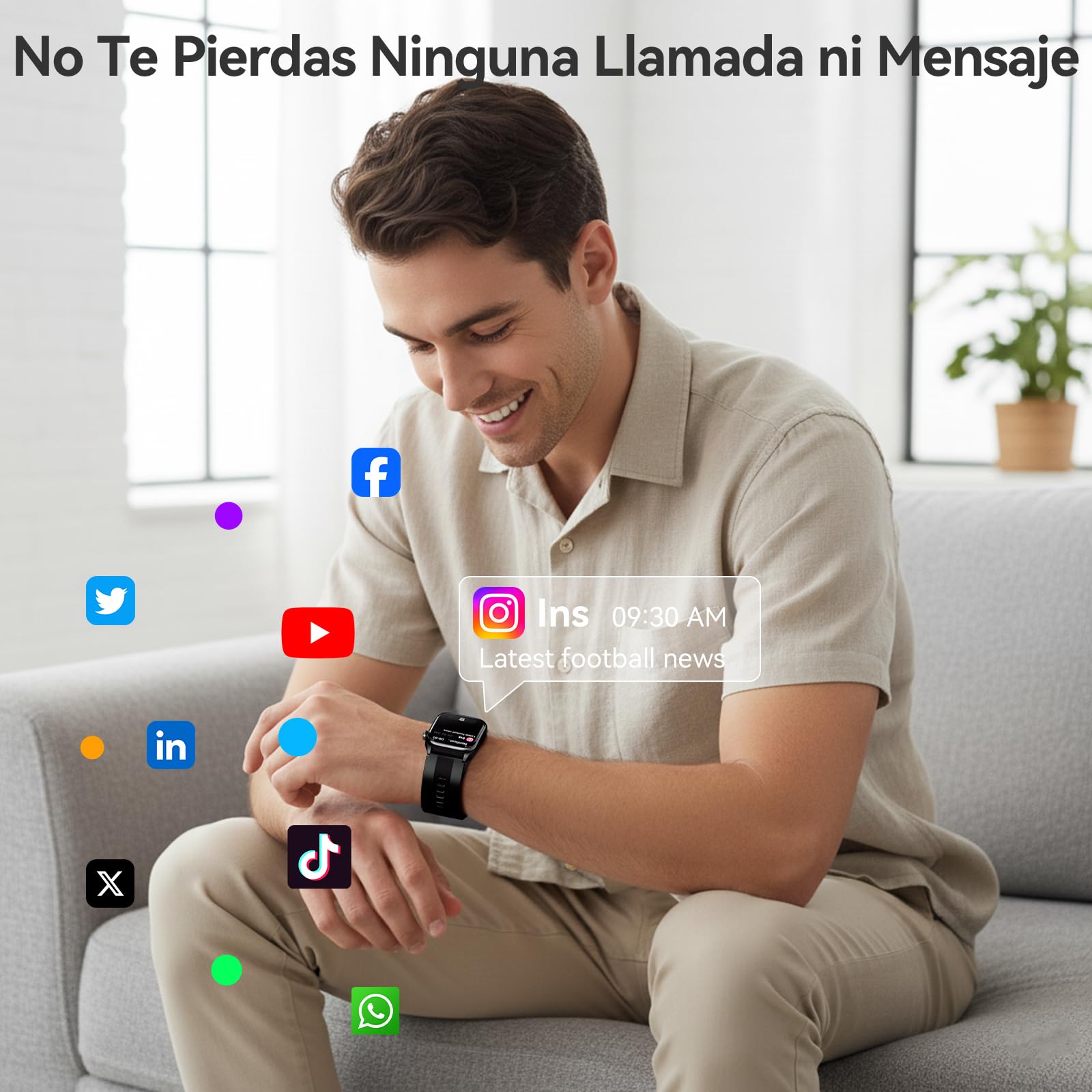 Smartwatch con Bomba de Aire y ECG para Hombre Mujer S101 | Medición de Presión Arterial , Pantalla AMOLED 2.06", Monitor SpO2 Sueño HRV Estrés y Temperatura , sin Suscripción