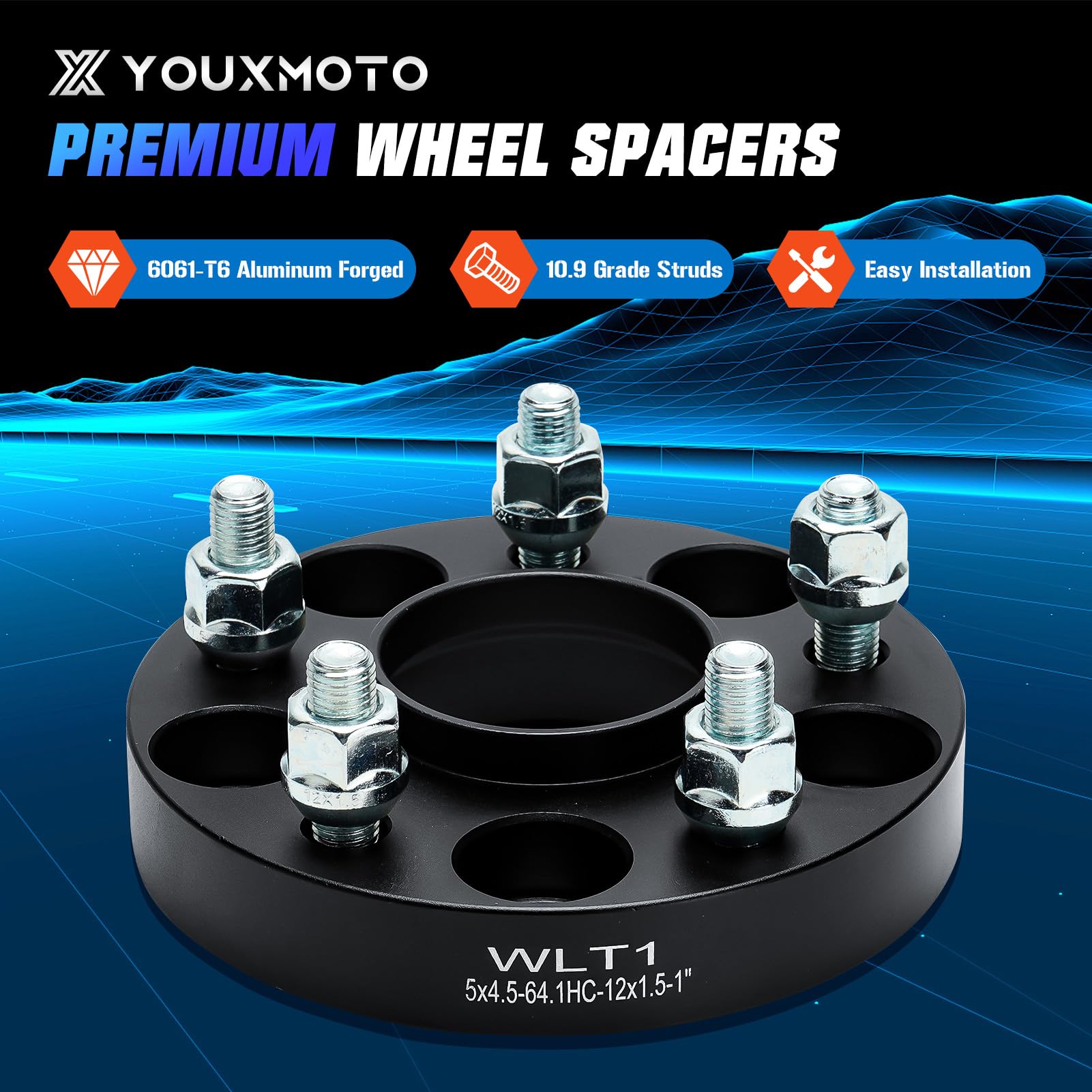 GAsupply 15mm 5x114.3mm Wheel Spacers, 5 Lug Forged Hubcentric 5x4.5