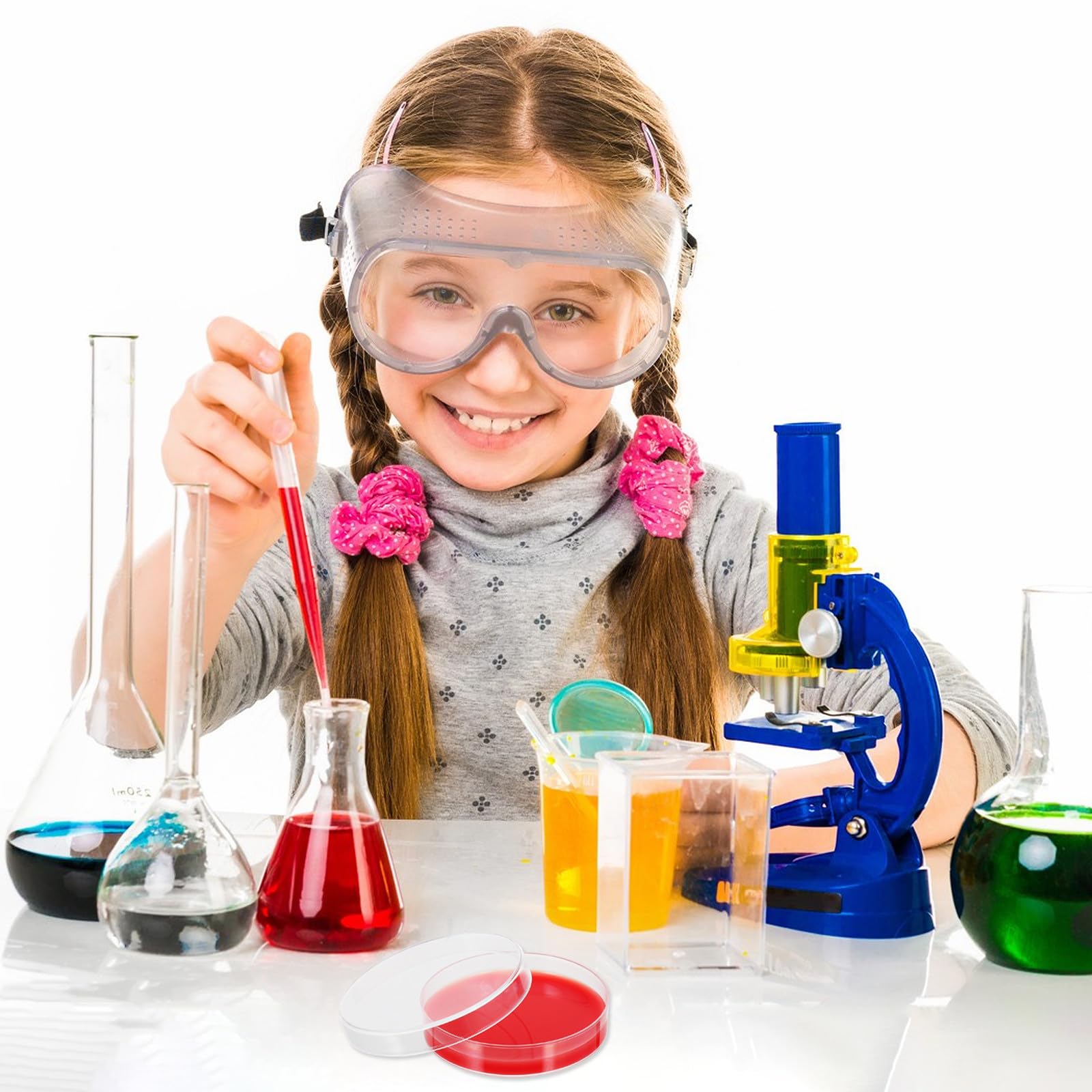 SECFOU 10 Placas de Agar con Hemoglobina para Laboratorio Cultivo Rojo, Material Pe, Precisión Moldeada para Uso Industrial Instituciones Médicas