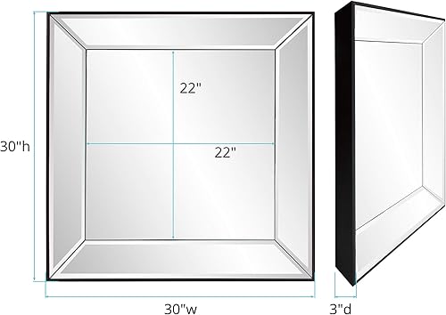 Miniatura 7 de Howard Elliott Vogue - Espejo rectangular para colgar en la pared, espejo de pared grande plateado con marco de vidrio para dormitorio, sala de