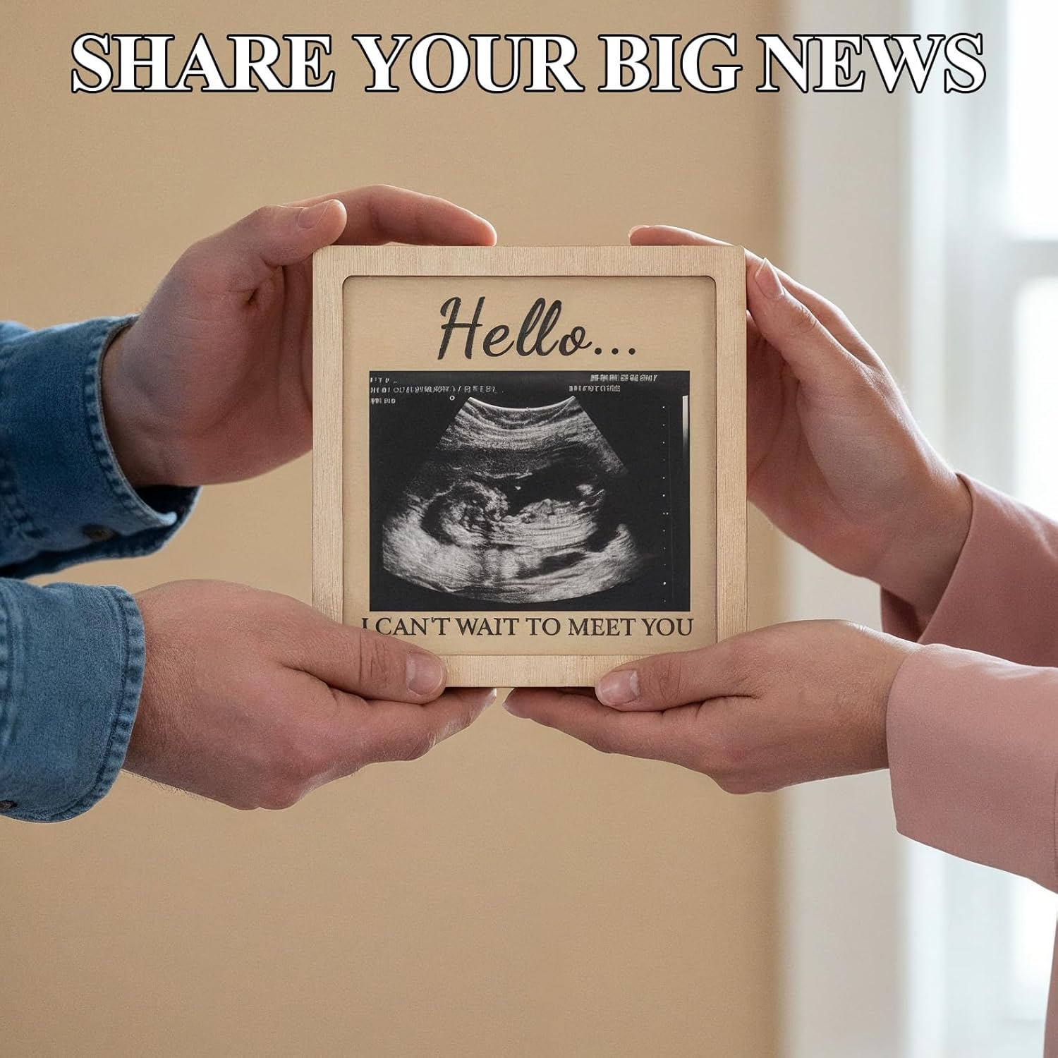 Pregnancy Announcement Box for Grandparents – Baby Coming Soon Gift with Sign, Holds 3×2 Ultrasound Photo, Surprise Reveal Keepsake for Parents-to-Be, Expecting Grandchild Memory Box