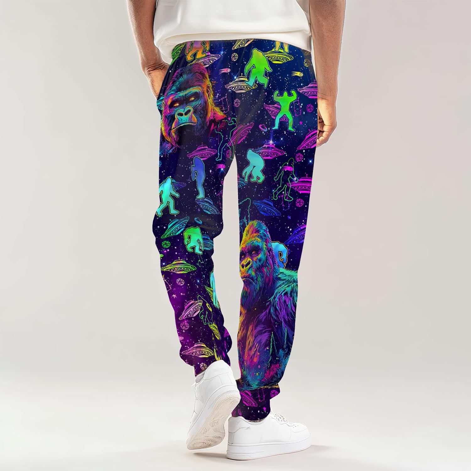 Men's Jogger Pants Funny Sweatpants Warm Cozy Workout Track Pants with Pockets Drawstring - Image 2