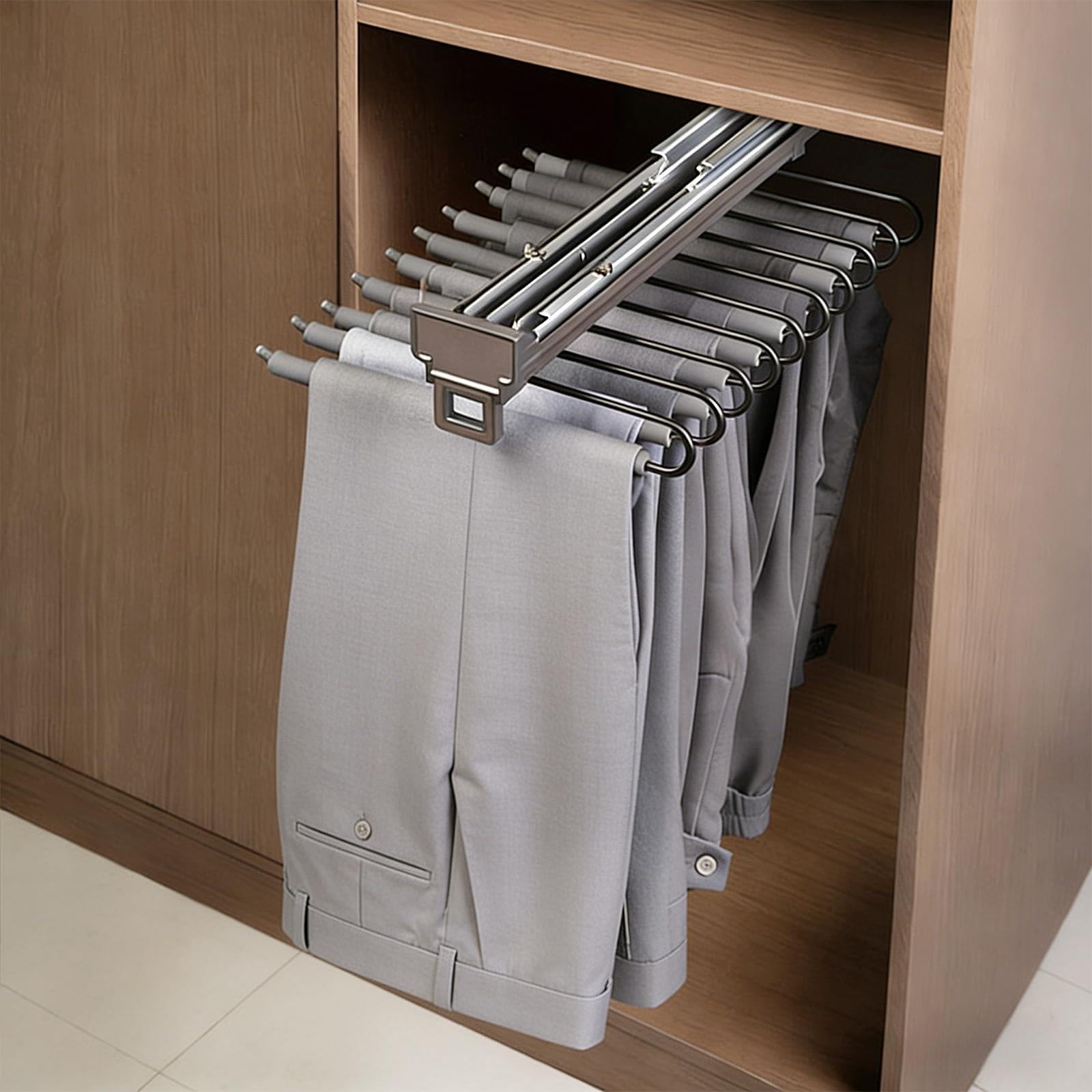 Appendiabiti pantaloni estraibile armadio chiusura soft top