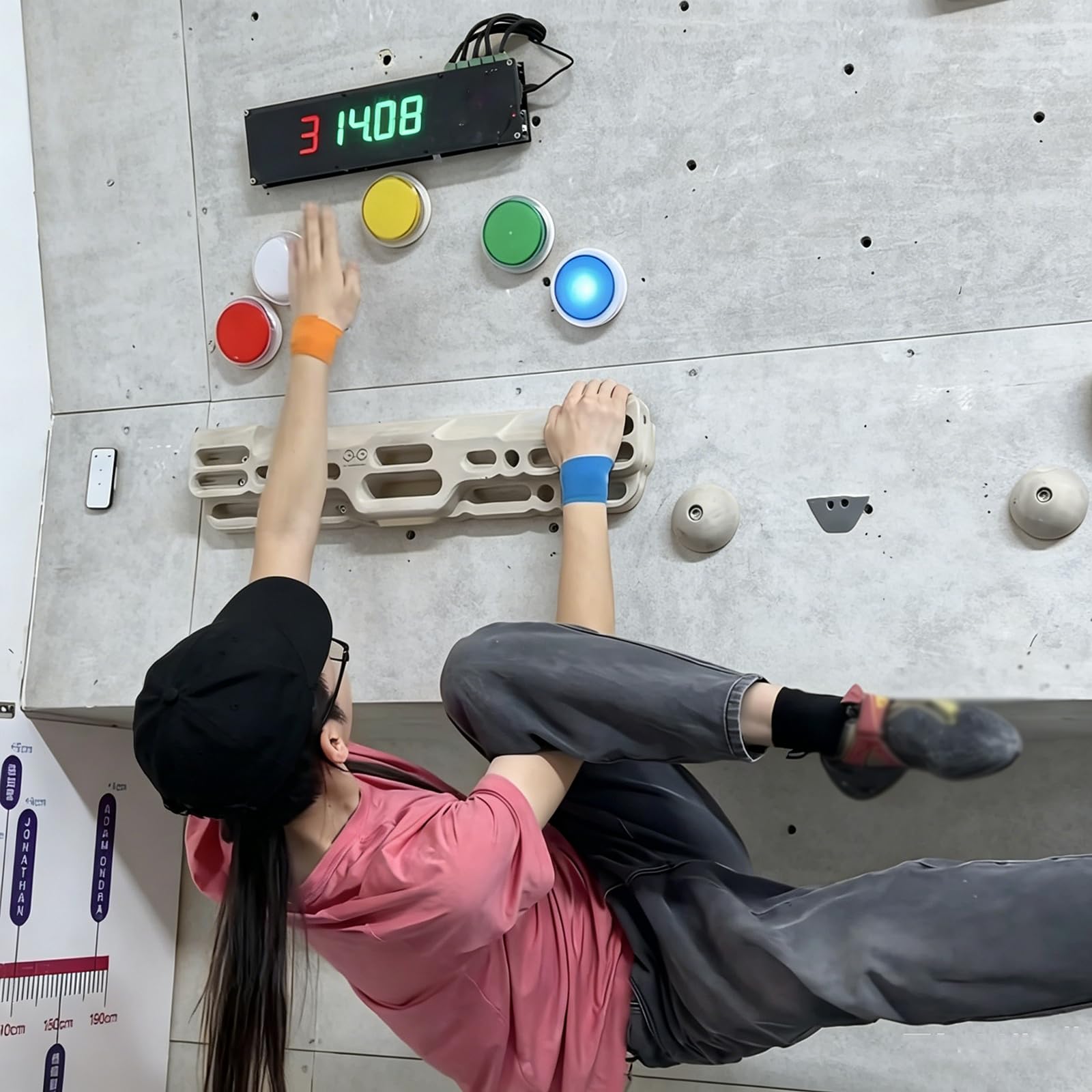 Dispositivo di sfida di forza rampicante, attrezzatura da allenamento con timer