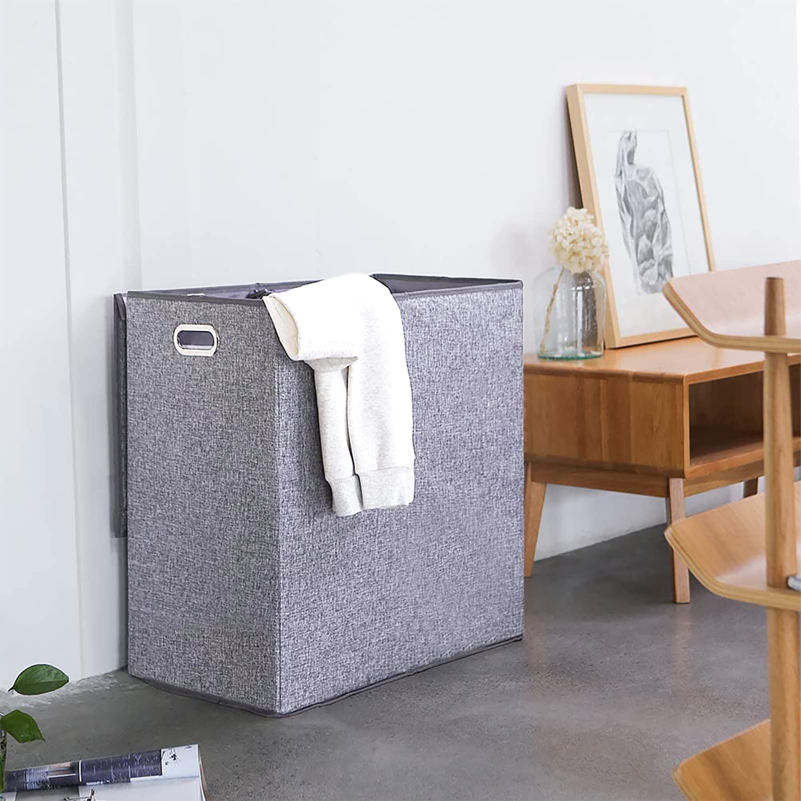 SUPERJARE Double Laundry Hamper with Removable Liner Bags and