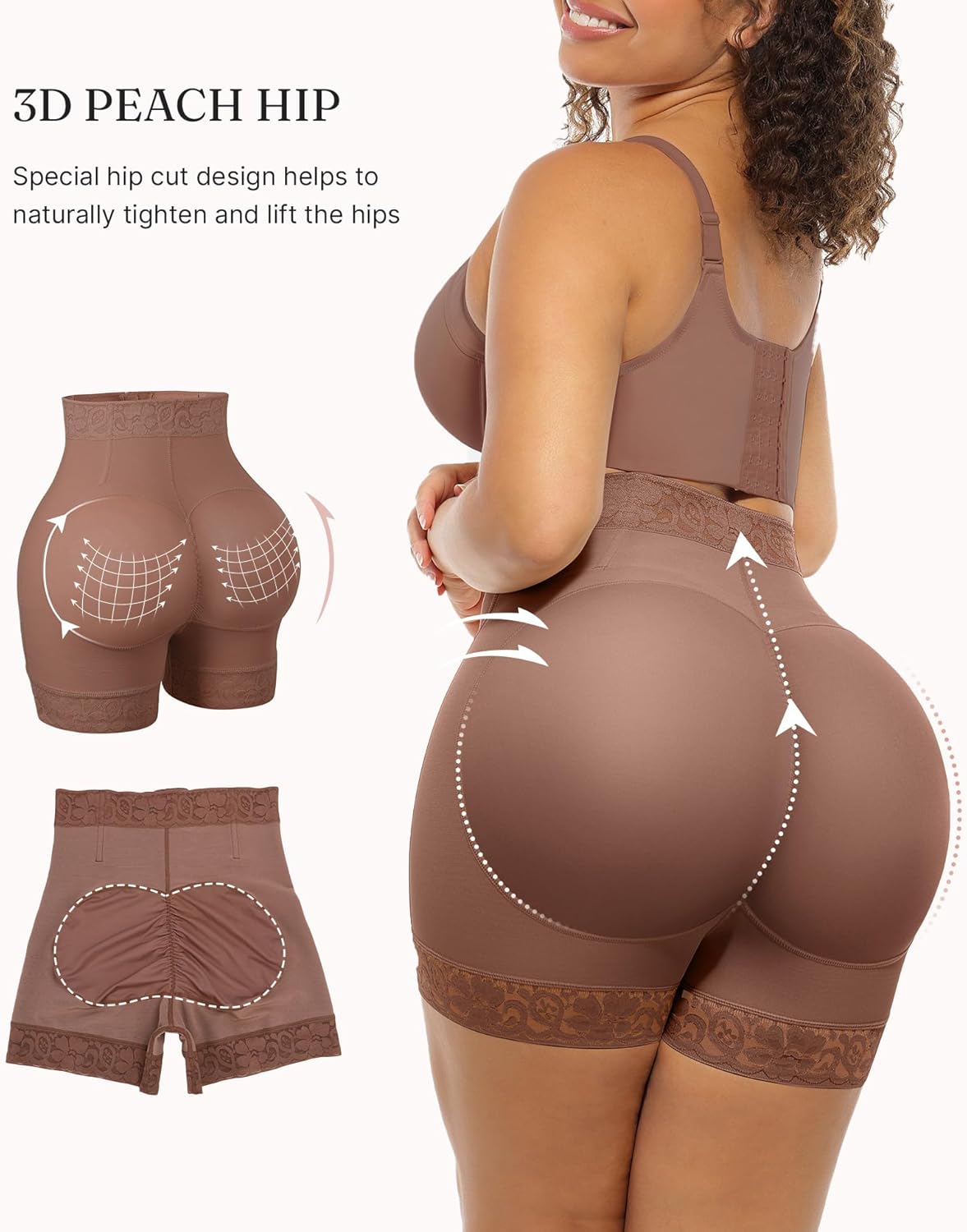 FeelinGirl Body Shaper for Women Butt Lifting Shapewear Tummy Control Panties with Hook Zipper Closure - Image 2