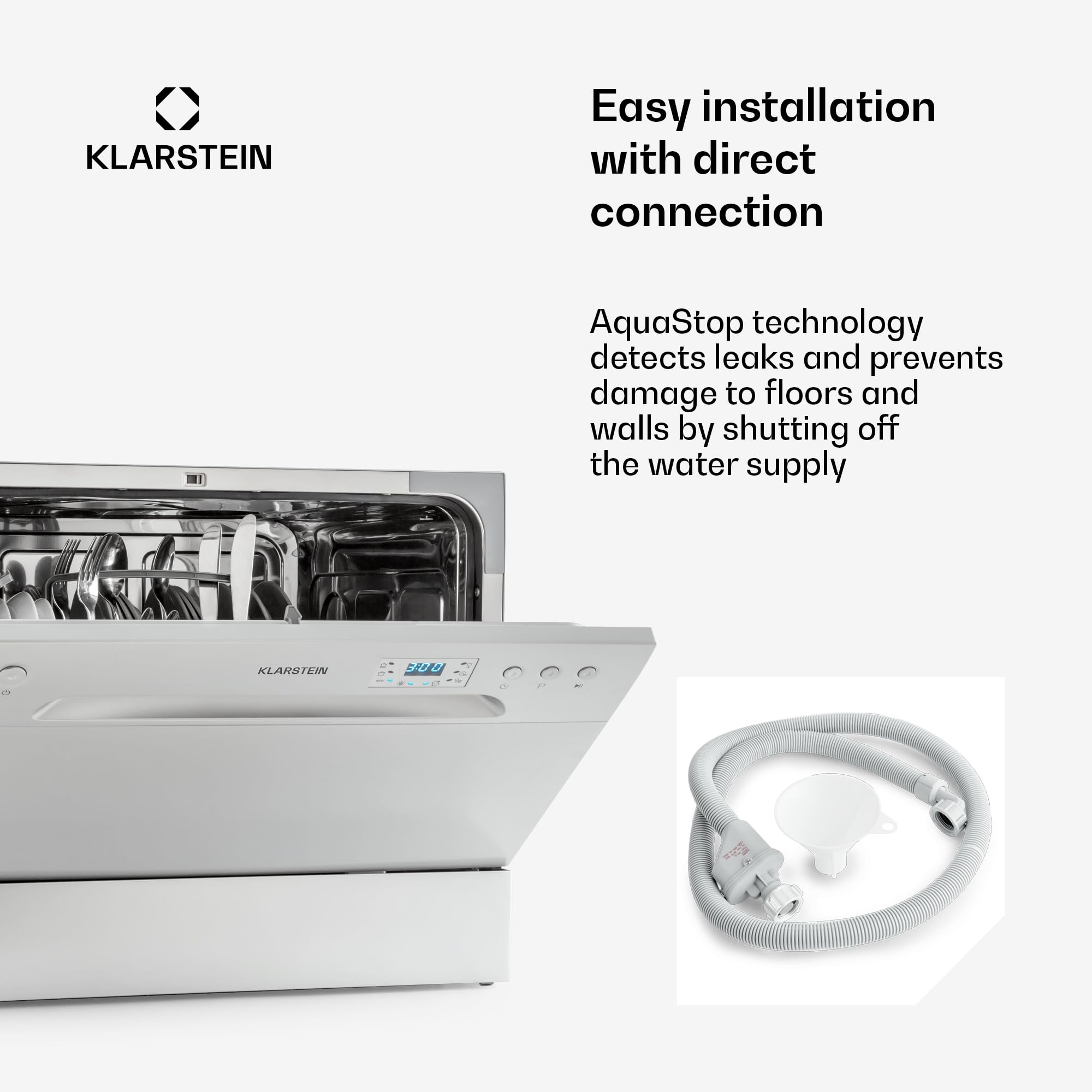 Klarstein Table Top Dishwasher, 6 Place Setting Mini Dishwasher, Quiet Operation Countertop Dishwasher w/ 6 Washing Programs, Compact Tabletop Dishwasher, Easy To Install Homes/Office Small Dishwasher — view 4