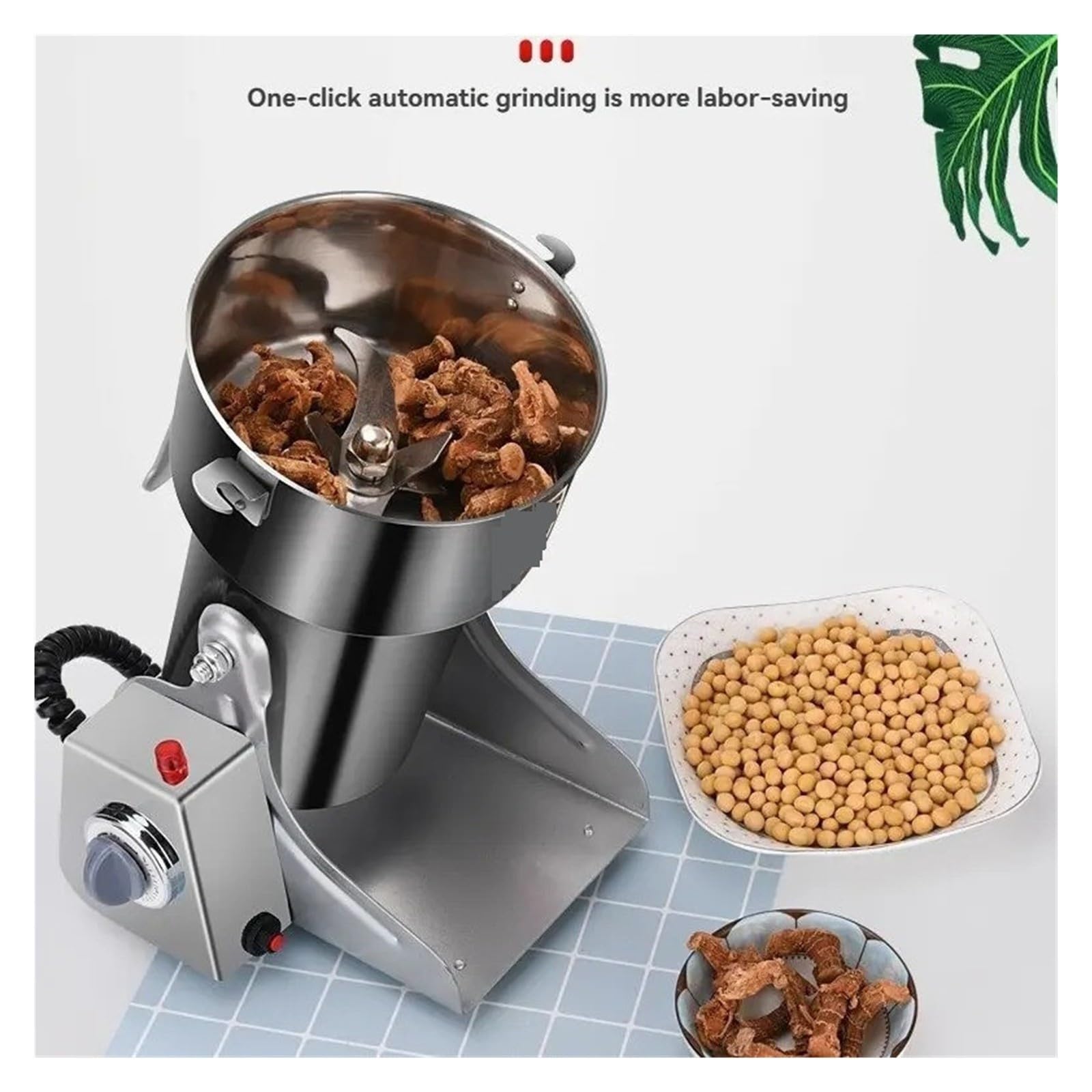 Mini macinacaffè elettrico per polvere di grano commerciale in acciaio inossidabile ultra fine,Polverizzazione fine(800g)