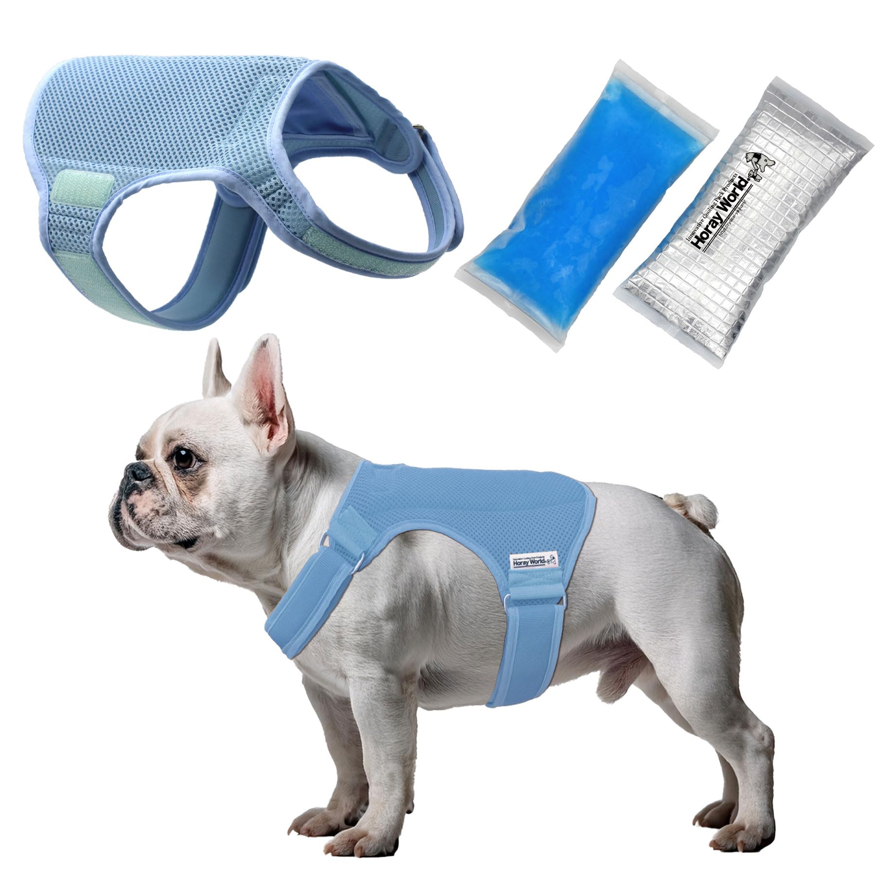 Horay World Cooling Vest for Dogs - Dog Cooling Vest with Innovative Ice Packs (M, Light Blue) — image 1