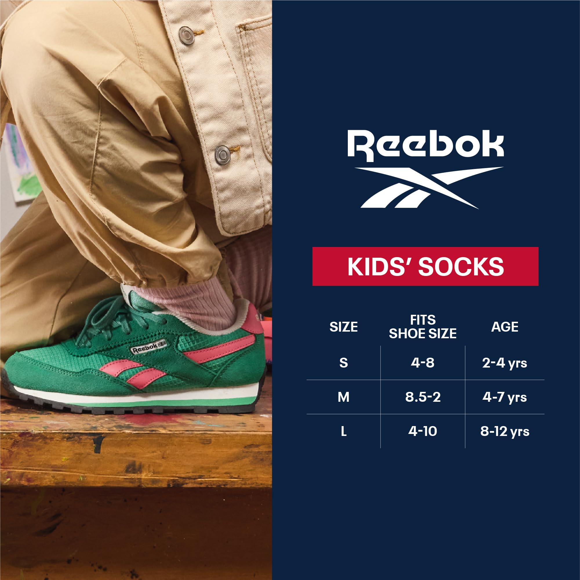 Reebok Boy's Cushioned Comfort Quarter Basic Socks With Reinforced Heel And Toe (12 Pack) | Tessuto traspirante e traspirante con cucitura rinforzata sulle dita, costruito per un uso attivo tutto il giorno
