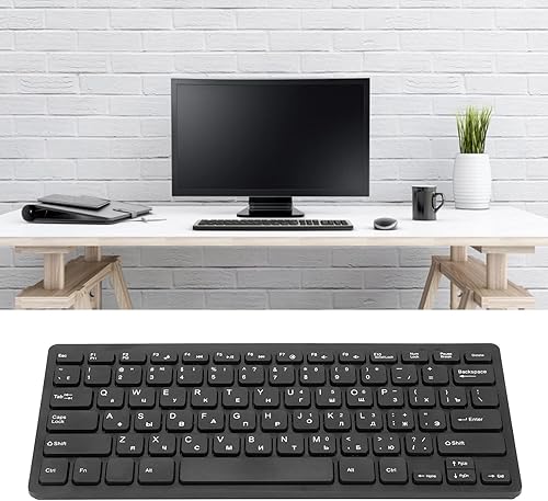 Miniatura 3 de SUNGOOYUE Teclados de computadora para PC, diseño ergonómico, ultrafino, mini duradero de 78 teclas, teclado USB con cable para PC, portátil,