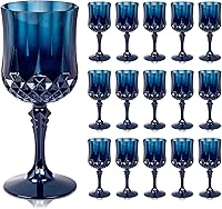 Vista 12 de Ciaell 24 copas de vino de plástico ámbar – 7 oz ámbar vintage vasos – Juego de copas de agua desechables para fiestas, bodas, bares, vino, cerveza