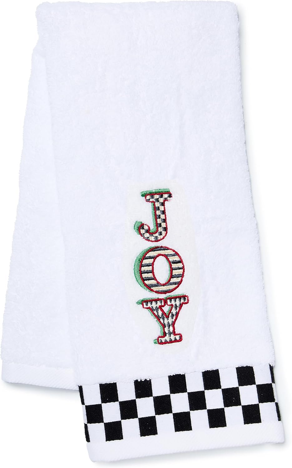 MACKENZIE-CHILDS Cotton Hand Towel, Cute Decorative Hand Towel for Bathroom or Kitchen, Joy Check