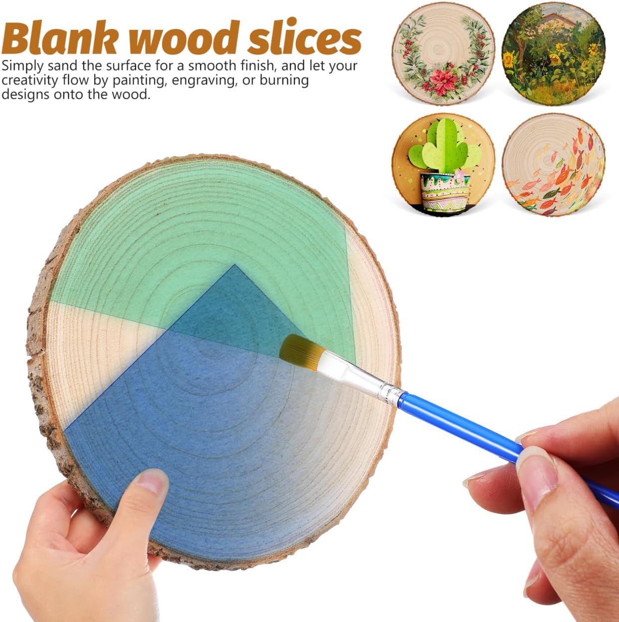 8Pcs Unfinished Wood Slices Rustic Wood Circles for Crafting Centerpieces Wedding Decor Natural Bark Edge Wooden Discs for DIY Projects