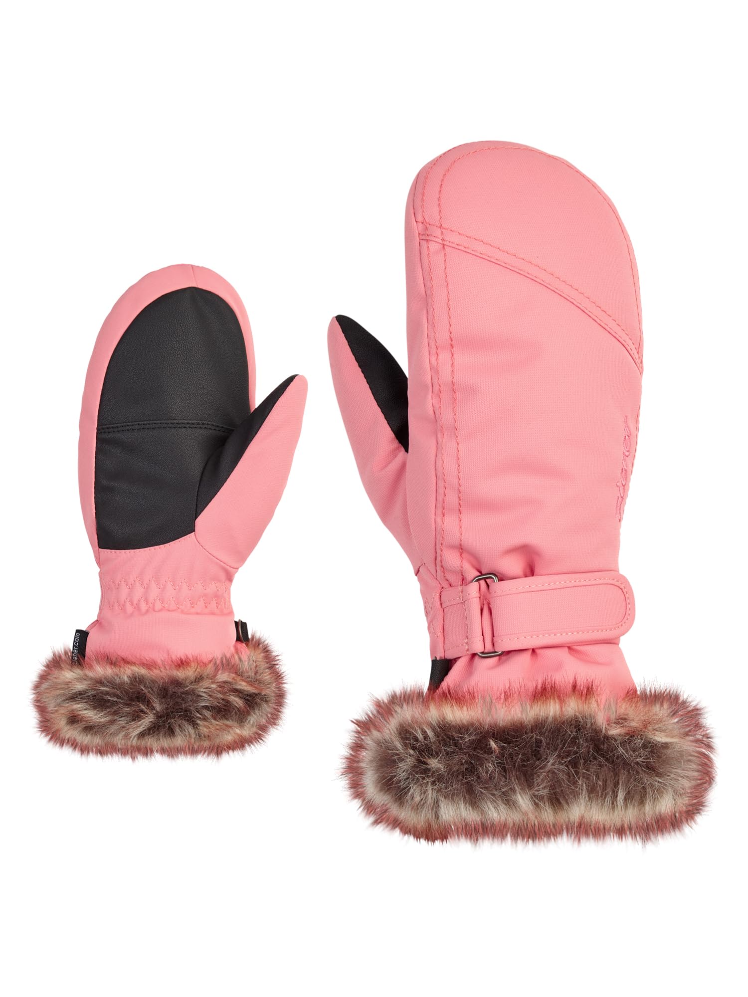 Ziener Girls' LED Ski Mittens/Winter Sports | Warm, Breathable, Pink Vanilla stru, 7