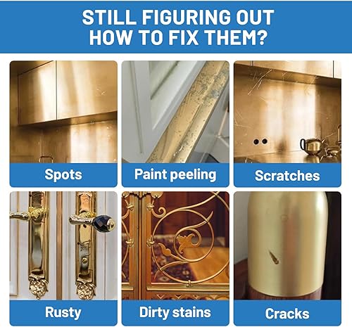 Miniatura 8 de SENVEN Pintura Líquida de Hoja de Oro de Alto Brillo Multi Superficie Pintura Rica en Oro para Metal, Madera, Plástico, Lienzo, Electrodomésticos,