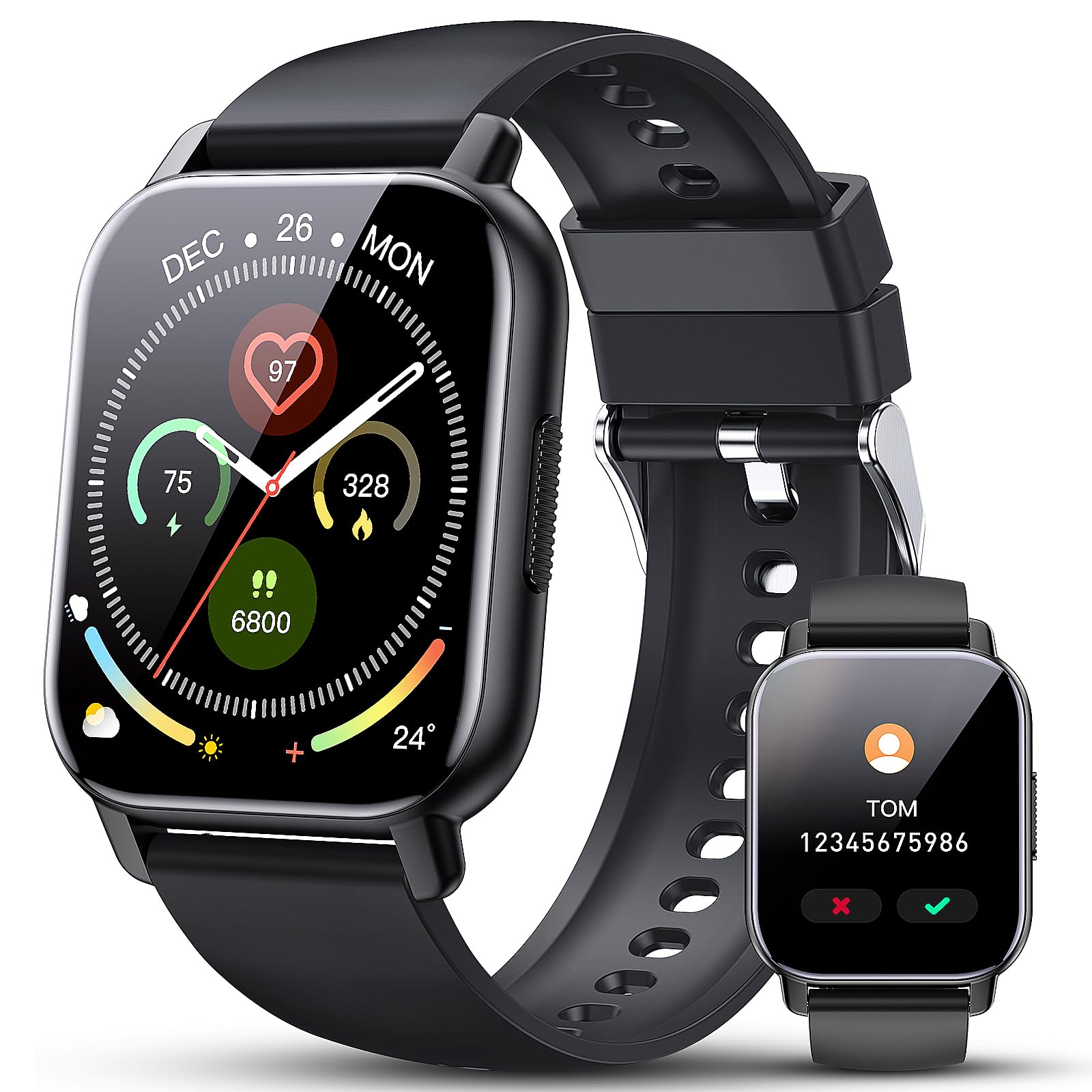 Smart Watch for Men Women 1 85 HD Touchscreen Fitness Tracker with Bluetooth Calling 2025 Fitness Watch with