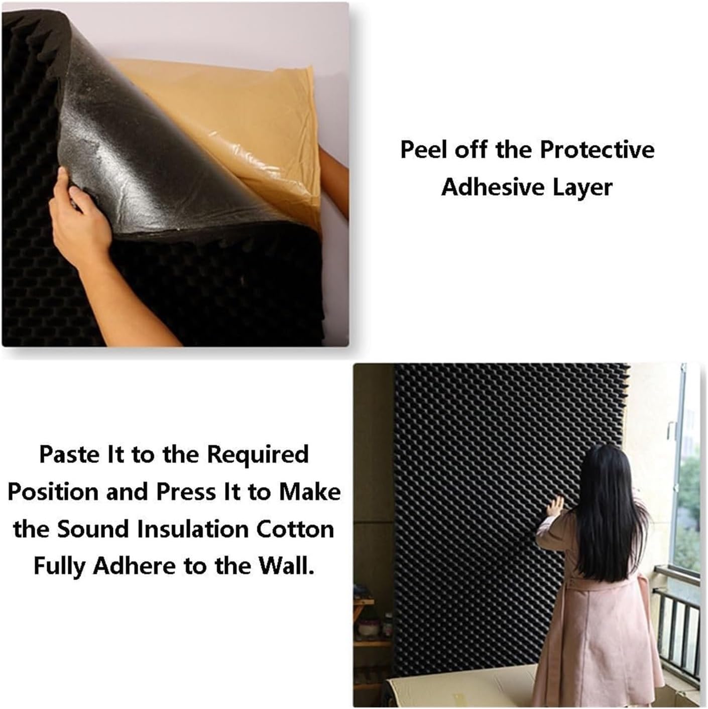 防音フォーム防音板 遮音防音フォーム、厚さ2cmの音響フォームパネル、自己粘着卵箱防音フォームパネル、スタジオ、オフィス、家庭用 (