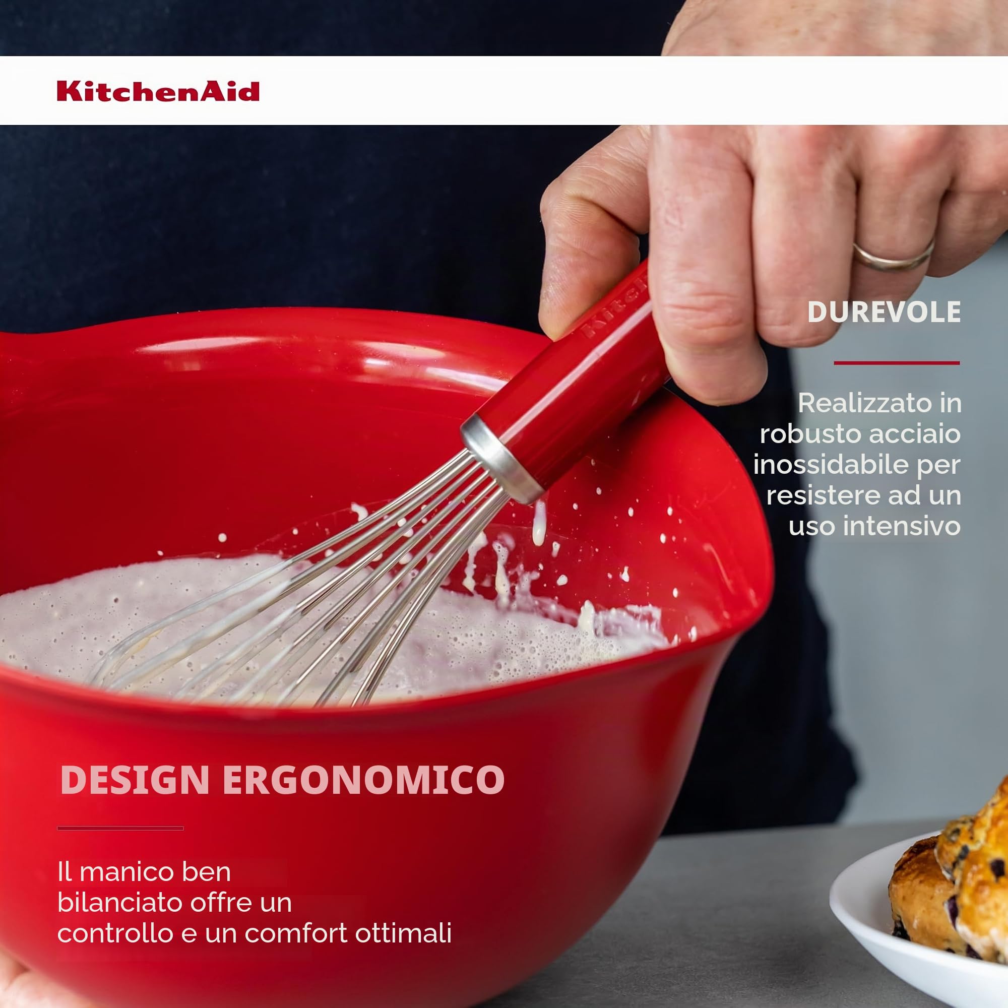 KitchenAid Universal Set da Forno 2 pz con Cucciaio e Frusta – Rosso Impero