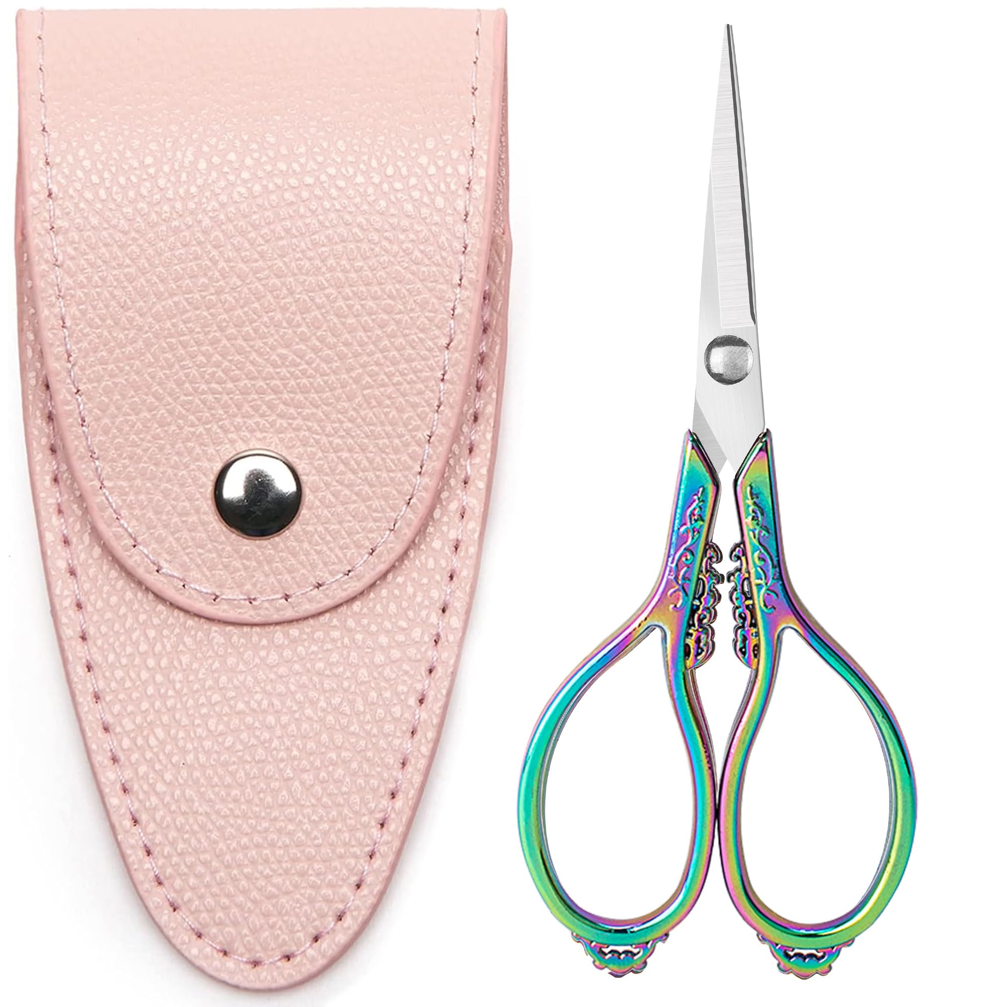 4.4 INCH Small Embroidery Scissors, Sharp Pointed Tip, With Cover, Travel Size, Mini Crochet Scissors, Titanium