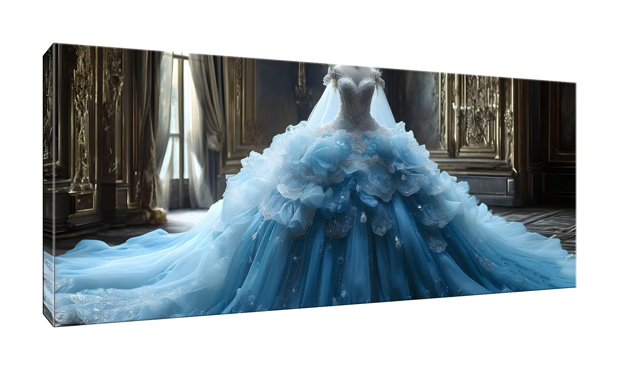 5D DIY Diamond Painting Kit Completo, Abito da sposa Diamantini Strass Ricamo a Punto per Adulti Bambini Decorazione Casa,Kit per Pittura Diamante Mosaico Fai Da Te, per Decorazioni Casa 60x150cm S210