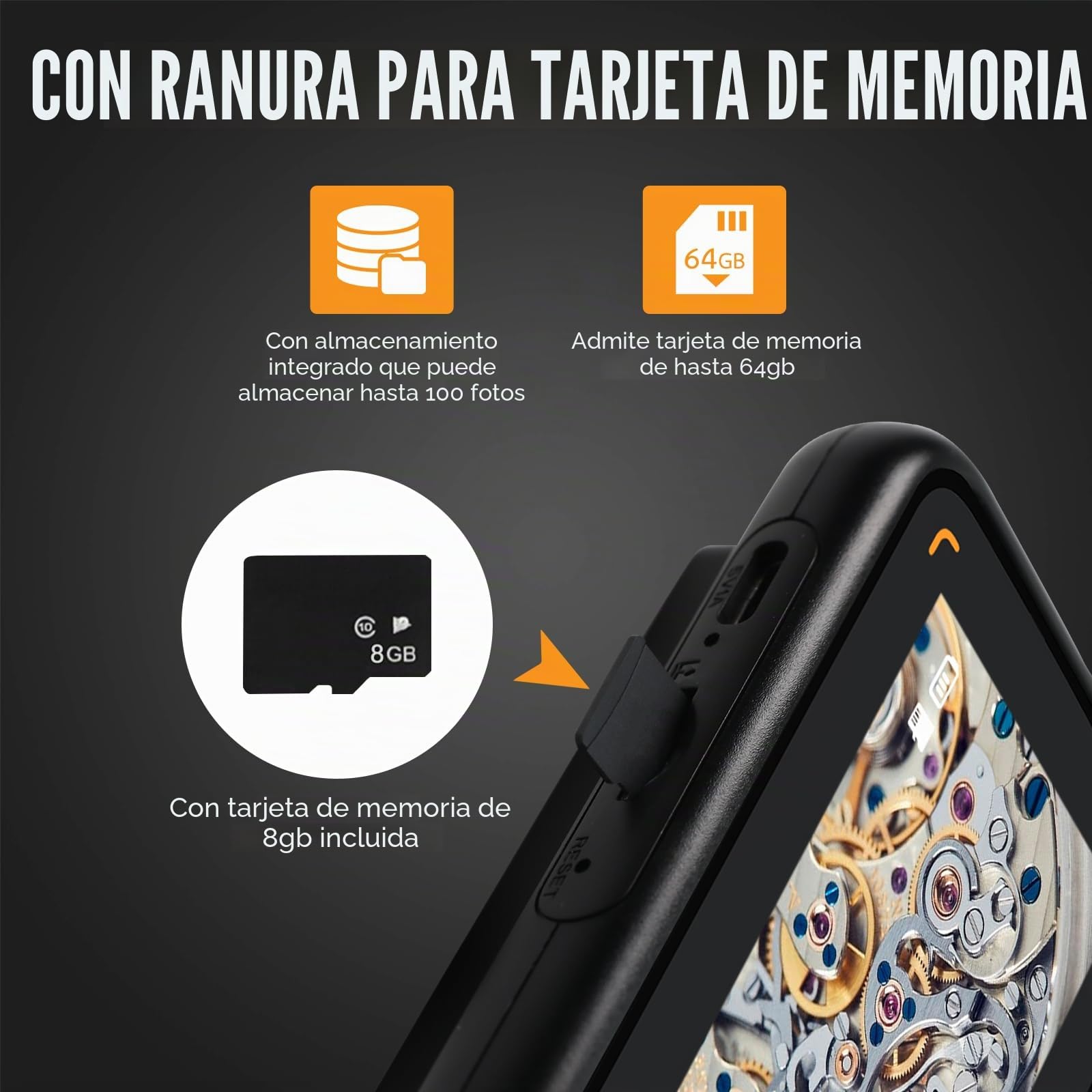 Microscopio digital portátil de 500X con pantalla IPS de 3 pulgadas, 8 luces LED, enfoque automático, cámara de 2 MP, lupa recargable de mano con soporte para tarjeta TF, compatible con Windows/Mac